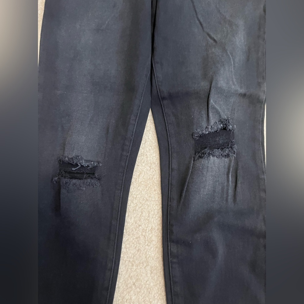 New NWT STS BLUE jeans black distressed 30 Ellie ankle skinny high rise - Picture 2 of 11